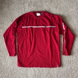 VINTAGE Zero Tolerance Men's XL Long Sleeve‎ Stripe Skate Shirt Red Grunge